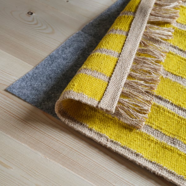 MÄVINN Tapis tissé plat, jaune/motif rayé, 2 ' 4 "x6 ' 7 "