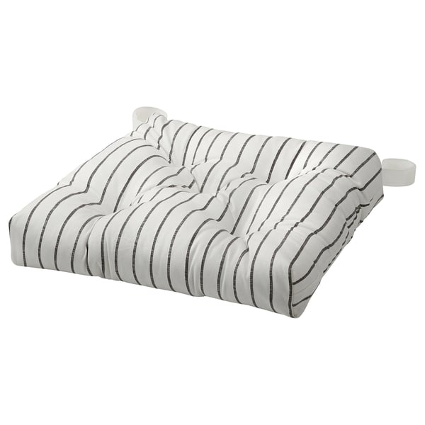 MALINDA Coussin de chaise, rayure gris, 16/14x15x3 "