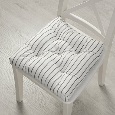 MALINDA Coussin de chaise, rayure gris, 16/14x15x3 "