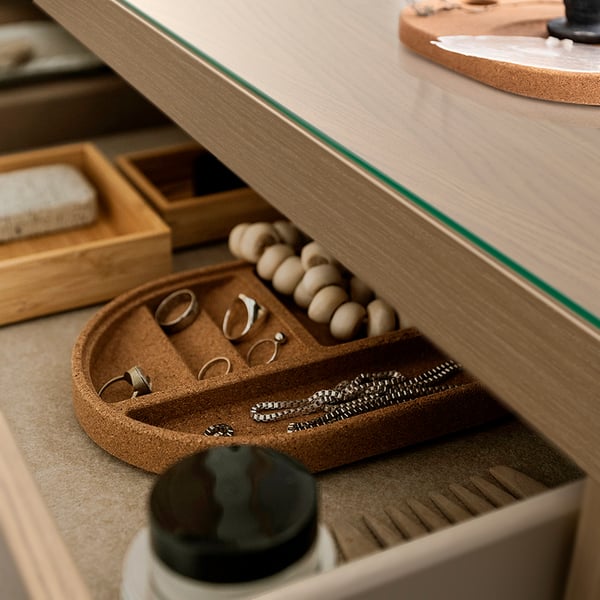 MALM Coiffeuse, chêne plaqué blanchi, 47 1/4x16 1/8x30 3/4 "