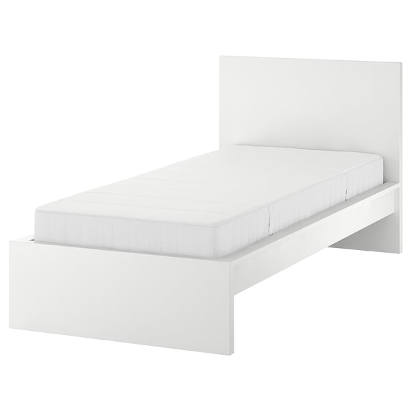 MALM Structure de lit avec matelas, blanc/Vesteröy ferme, 1 place