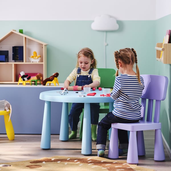 MAMMUT Table pour enfant, intérieur/extérieur/bleu clair, 33 1/2 "