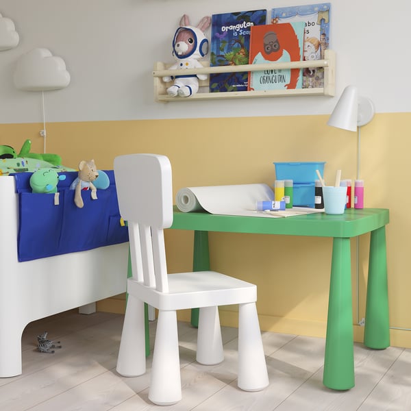MAMMUT Table pour enfant, intérieur/extérieur/vert vif, 30 3/8x21 5/8 "