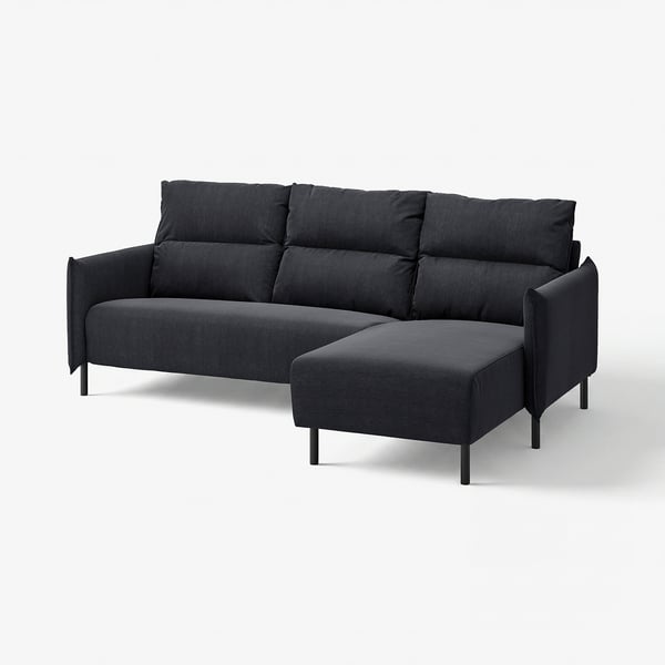 MANNARP Canapé avec méridienne, Saxemara bleu-noir