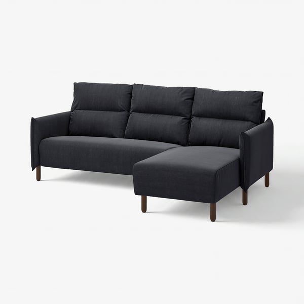 MANNARP Canapé avec méridienne, Saxemara bleu-noir