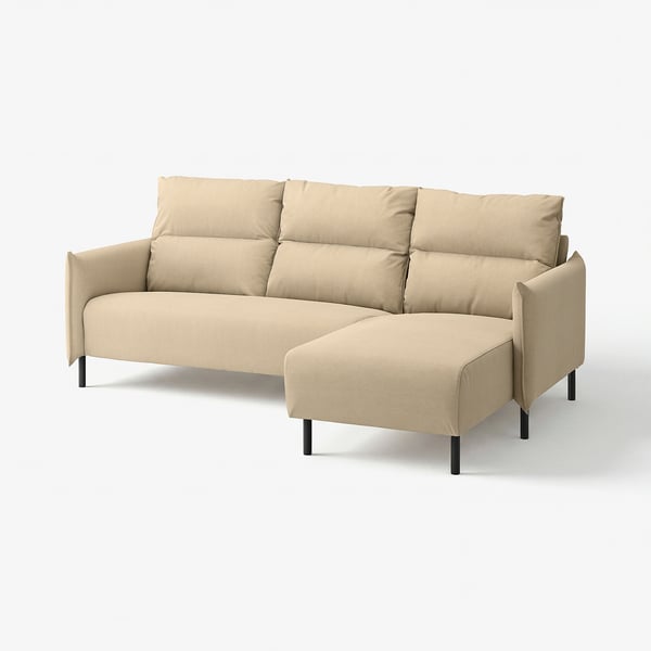 MANNARP Canapé avec méridienne, Saxemara gris-beige