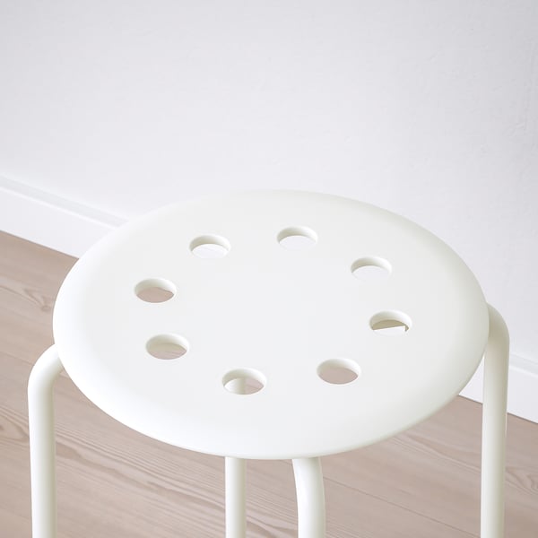 MARIUS Tabouret, blanc, 17 3/4 "