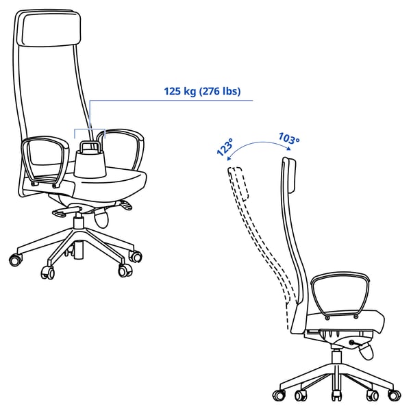 MARKUS Chaise de bureau, Vissle gris foncé, Grand
