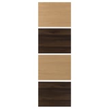 MEHAMN 4 panneaux pr pte coul, brun foncé eff chêne/eff chêne, 29 1/2x92 7/8 "