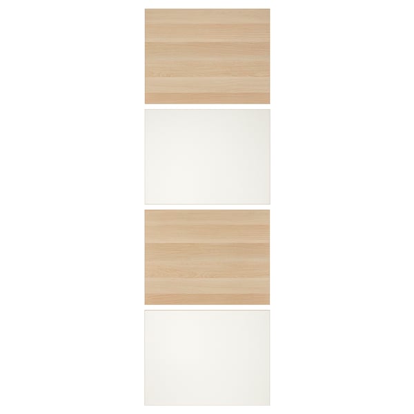 MEHAMN 4 panneaux pr pte coul, effet chêne blanchi/blanc, 29 1/2x92 7/8 "