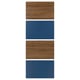 MEHAMN 4 panneaux pr pte coul, effet noyer/bleu, 29 1/2x79 1/8 "