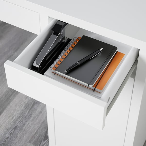MICKE Bureau, blanc, 41 3/8x19 5/8 "
