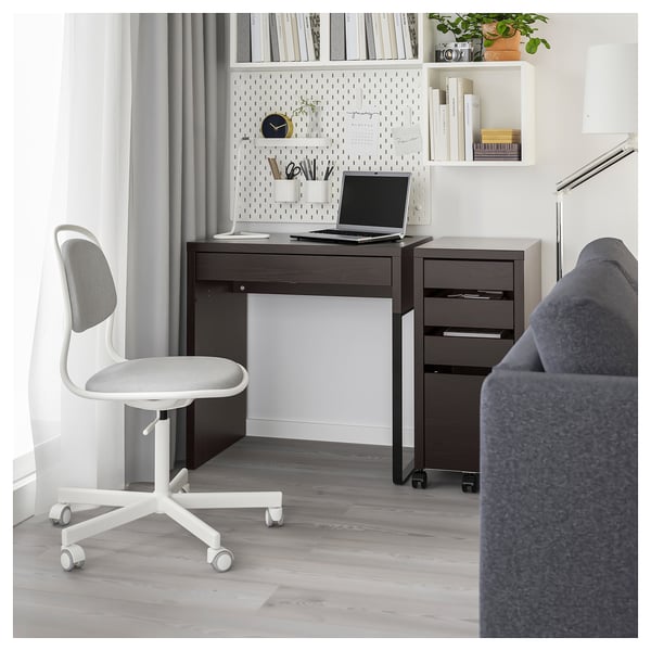 MICKE Bureau, brun-noir, 28 3/4x19 5/8 "