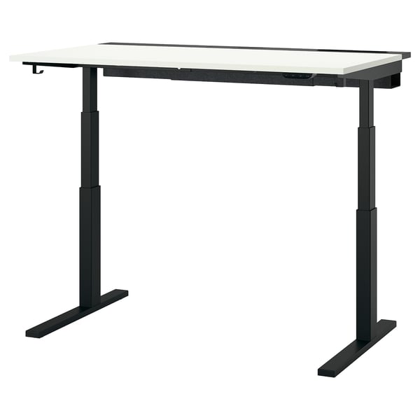 MITTZON Bureau assis-debout, électrique blanc/noir, 55 1/8x31 1/2 "