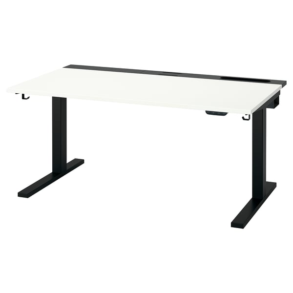 MITTZON Bureau assis-debout, électrique blanc/noir, 55 1/8x31 1/2 "