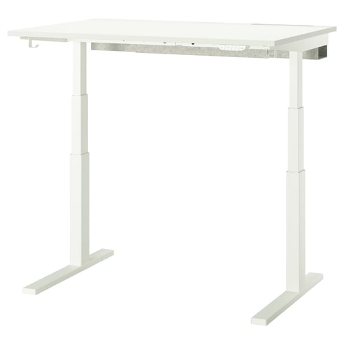 MITTZON Bureau assis-debout, électrique blanc, 47 1/4x31 1/2 "