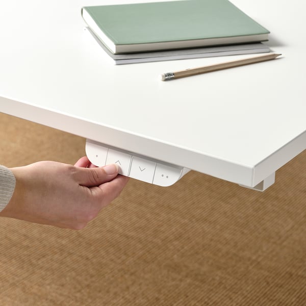 MITTZON Bureau assis-debout, électrique blanc, 47 1/4x31 1/2 "