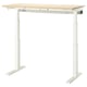 MITTZON Bureau assis-debout, électrique bouleau plaqué/blanc, 47 1/4x23 5/8 "
