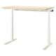 MITTZON Bureau assis-debout, électrique bouleau plaqué/blanc, 55 1/8x31 1/2 "