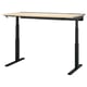 MITTZON Bureau assis-debout, électrique bouleau plaqué/noir, 63x31 1/2 "