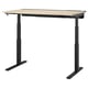 MITTZON Bureau assis-debout, électrique bouleau plaqué/noir, 55 1/8x31 1/2 "