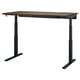 MITTZON Bureau assis-debout, électrique noyer plaqué/noir, 63x31 1/2 "