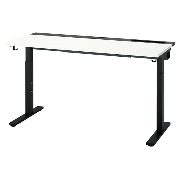 MITTZON Bureau, blanc/noir, 55 1/8x23 5/8 "