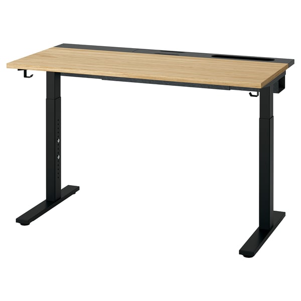 MITTZON Bureau, chêne plaqué/noir, 47 1/4x23 5/8 "