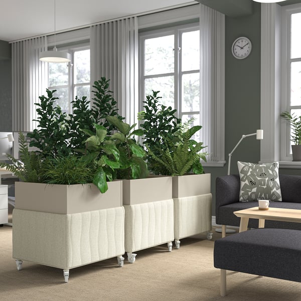 MITTZON Jardinière acoustique à roulettes, Gunnared beige, 27 1/2x27 1/2x29 1/2 "