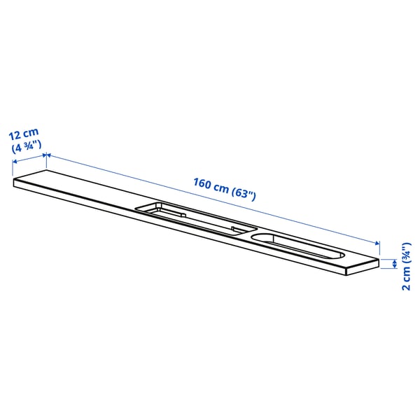 MITTZON Module de branchement, blanc, 63x4 3/4 "