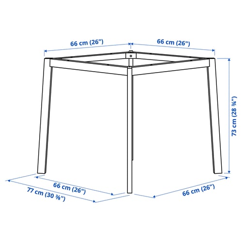 MITTZON Piètement table de conférence ronde, blanc, 29 7/8x29 7/8x28 3/4 "