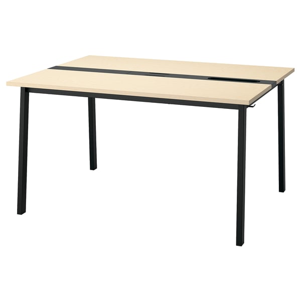 MITTZON Table conférence, bouleau plaqué/noir, 55 1/8x42 1/2x29 1/2 "