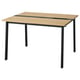 MITTZON Table conférence, chêne plaqué/noir, 47 1/4x42 1/2x29 1/2 "