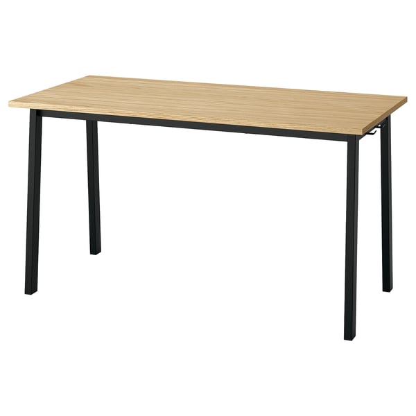 MITTZON Table conférence, chêne plaqué/noir, 55 1/8x26 3/4x29 1/2 "