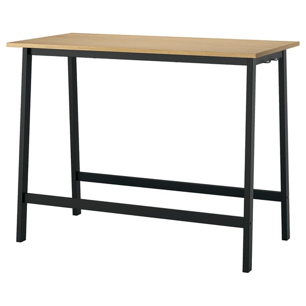 MITTZON Table conférence, chêne plaqué/noir, 55 1/8x26 3/4x41 3/8 "