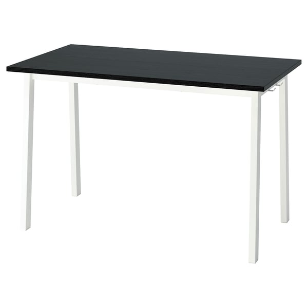 MITTZON Table conférence, frêne plaqué teinté noir/blanc, 47 1/4x26 3/4x29 1/2 "