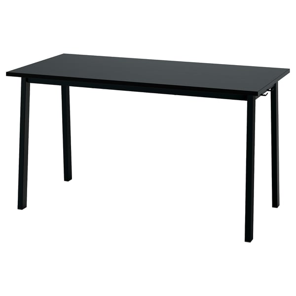 MITTZON Table conférence, frêne plaqué teinté noir/noir, 55 1/8x26 3/4x29 1/2 "