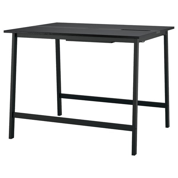 MITTZON Table conférence, frêne plaqué teinté noir/noir, 55 1/8x42 1/2x41 3/8 "