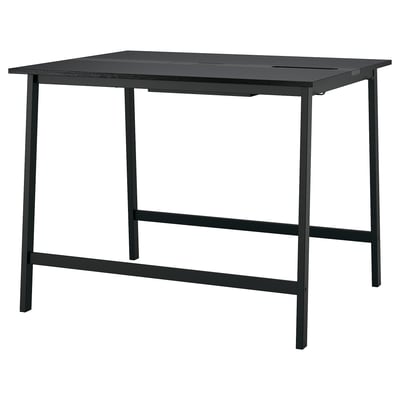 MITTZON Table conférence, frêne plaqué teinté noir/noir, 55 1/8x42 1/2x41 3/8 "