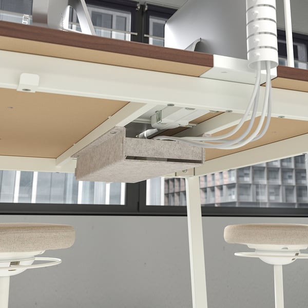 MITTZON Table conférence, noyer plaqué/blanc, 47 1/4x42 1/2x41 3/8 "