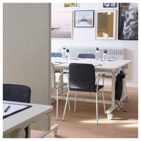 MITTZON Table pliante à roulettes, blanc, 55 1/8x27 1/2 "