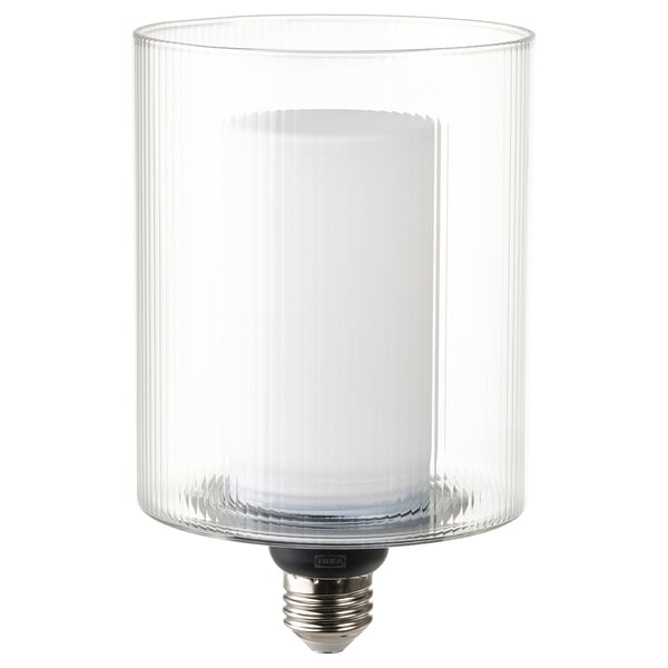 MOLNART Ampoule DEL E26 150 lumens, cylindre verre/rayé, 4 "