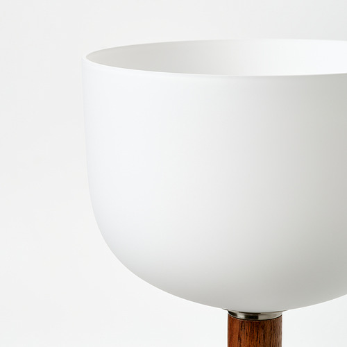 MOSSPLYM Lampadaire/liseuse, opalin verre/brun foncé chêne, 71 "
