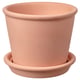 MUSKOTBLOMMA Pot avec coupelle, intérieur/extérieur terre cuite, 4 ¾ "