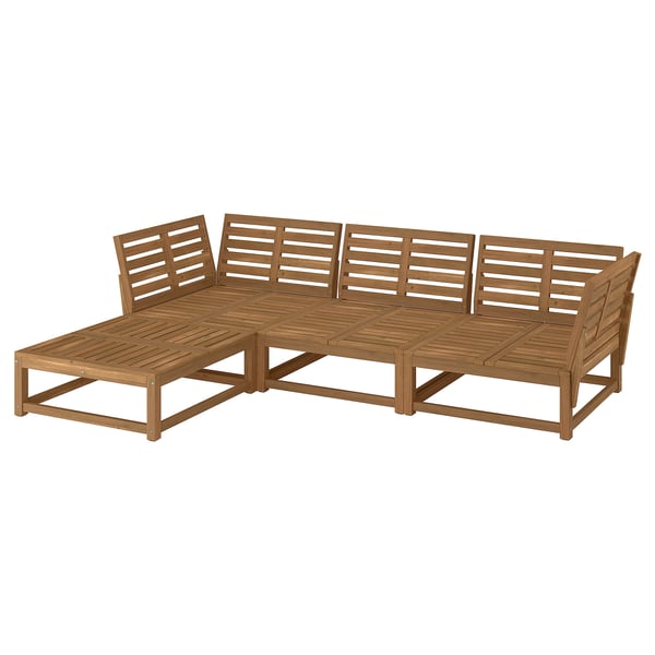 NÄMMARÖ Canapé, extérieur avec repose-pieds/teinté brun clair, 103 7/8 "