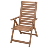 NÄMMARÖ Chaise dossier inclinable, ext, pliant teinté brun clair