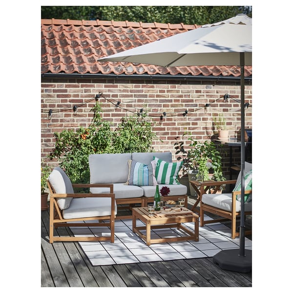 NÄMMARÖ Fauteuil, extérieur, teinté brun clair