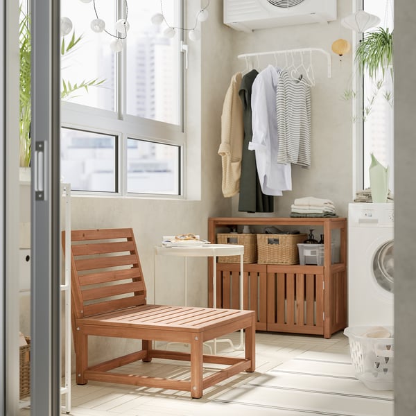 NÄMMARÖ Fauteuil modulaire, teinté brun clair/extérieur, 24 3/4 "