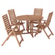 NÄMMARÖ Table+4 chais doss incl, extérieur, teinté brun clair, 51 1/8 "
