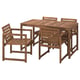 NÄMMARÖ Table+4 chaises accoud, extérieur, teinté brun clair, 55 1/8 "